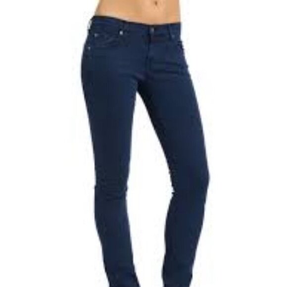 𝅺7 For All Mankind Roxanne Dark Wash Straight Leg Jeans Size 25 - Picture 1 of 10